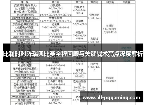 比利时对阵瑞典比赛全程回顾与关键战术亮点深度解析