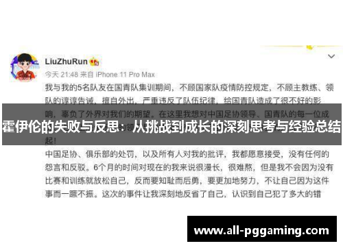 霍伊伦的失败与反思：从挑战到成长的深刻思考与经验总结